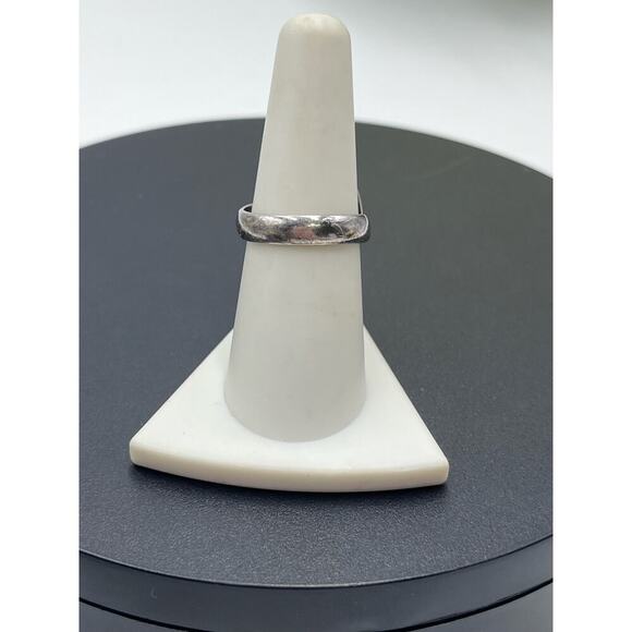 Signed Sterling silver Malachite Heart  Chakra Love Cabochon Bypass Ring 8-8.5 - Picture 5 of 11